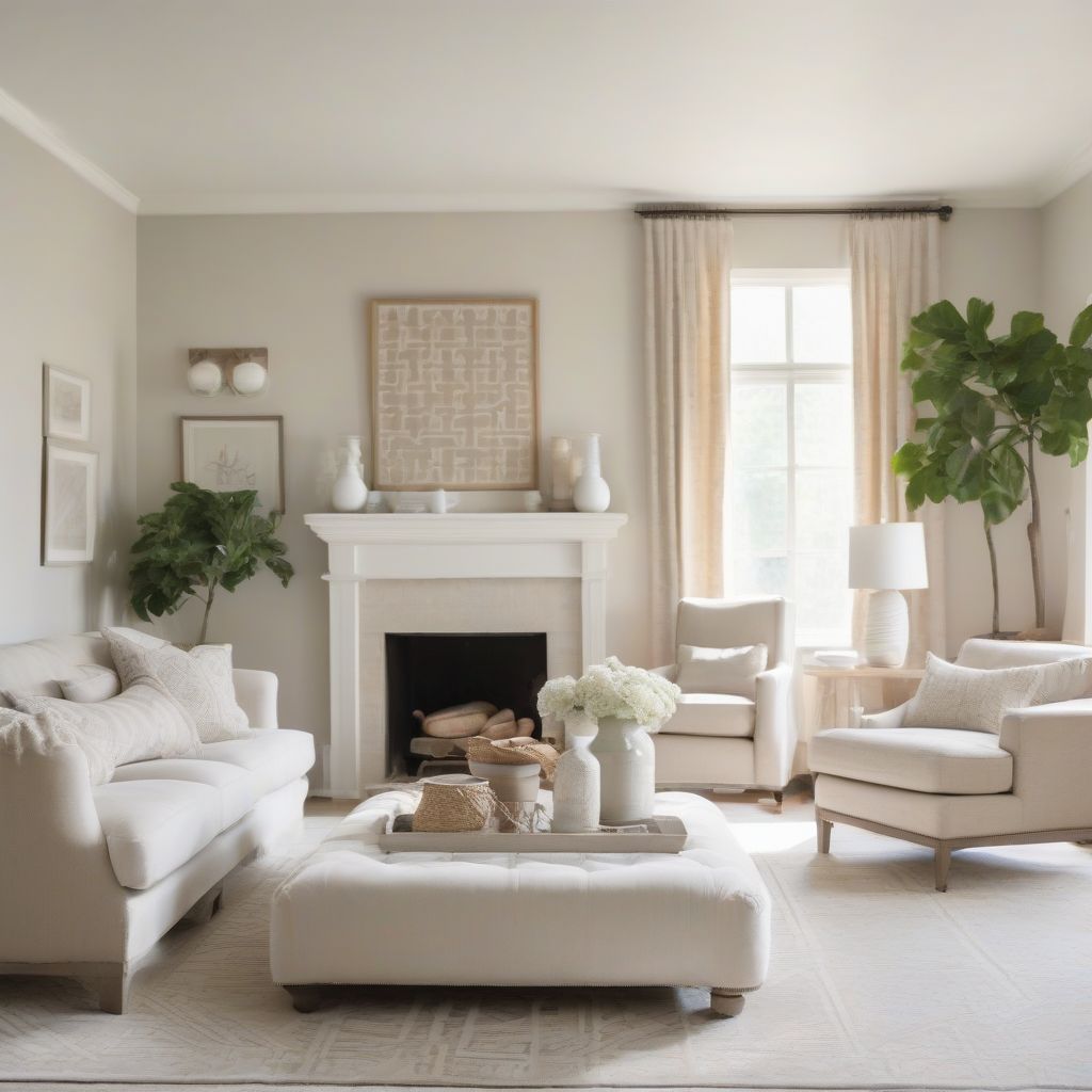 Neutral Living Room with Vintage Accents