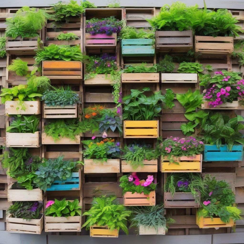 DIY Vertical Garden With Upcycled Crates