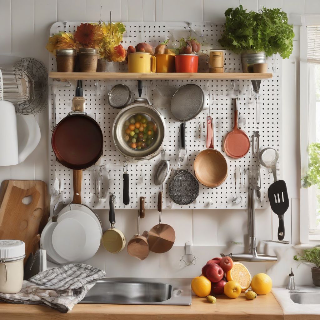 Kitchen Pegboard Organization