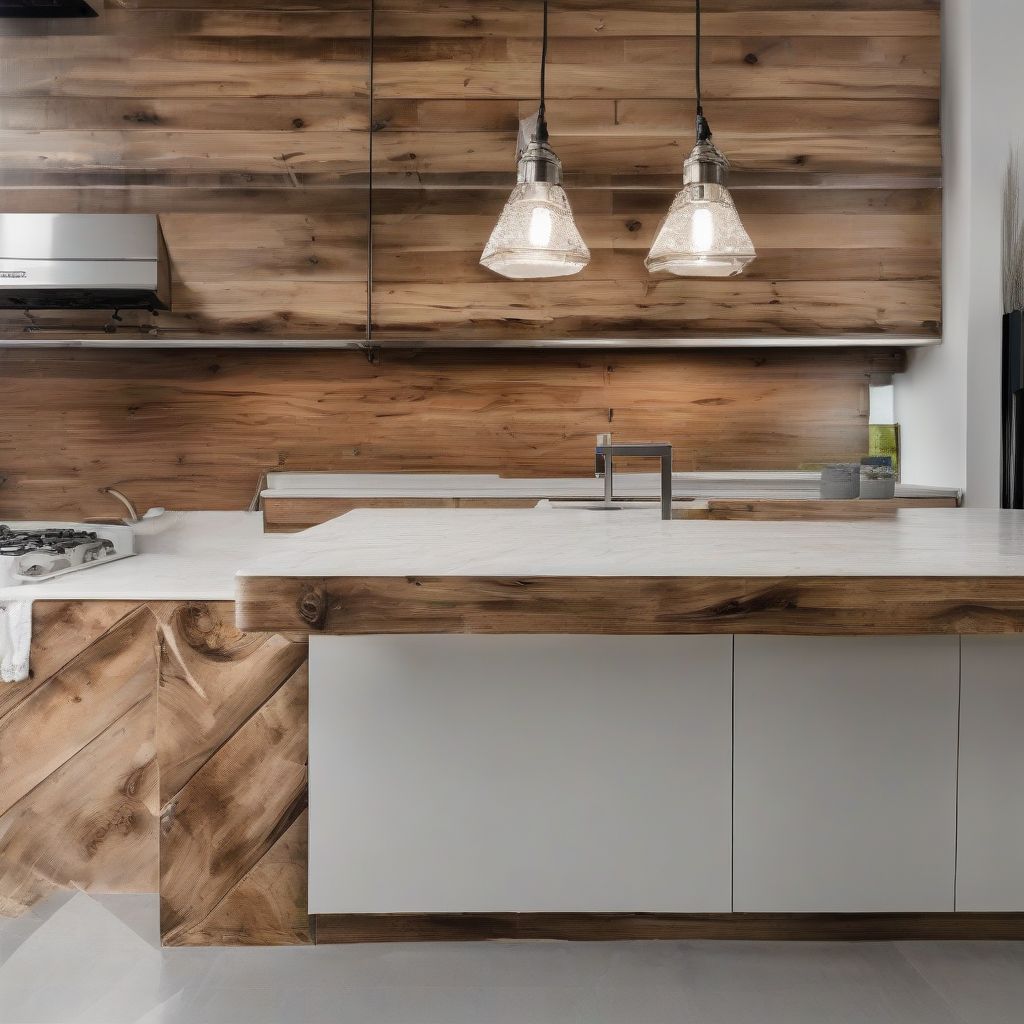 Reclaimed Wood Kitchen Countertop