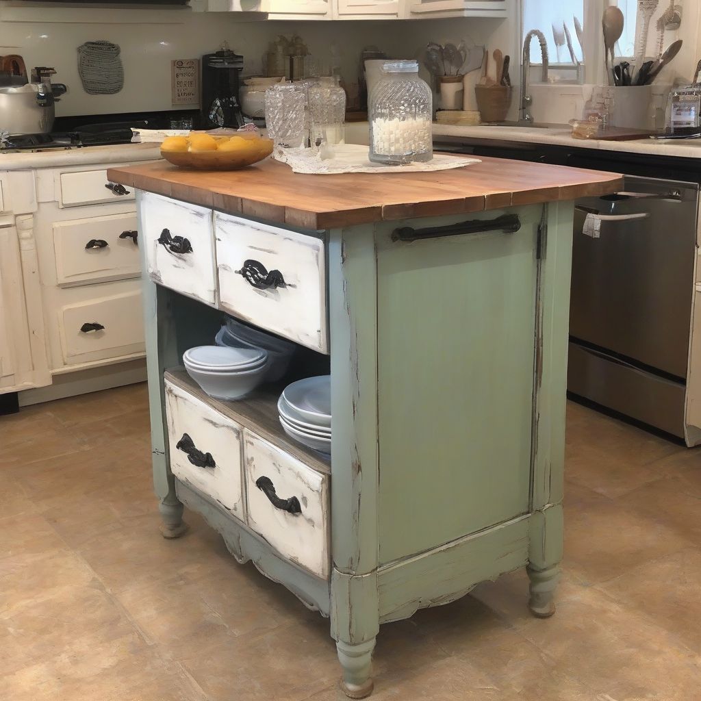 Upcycled Kitchen Island From Dresser